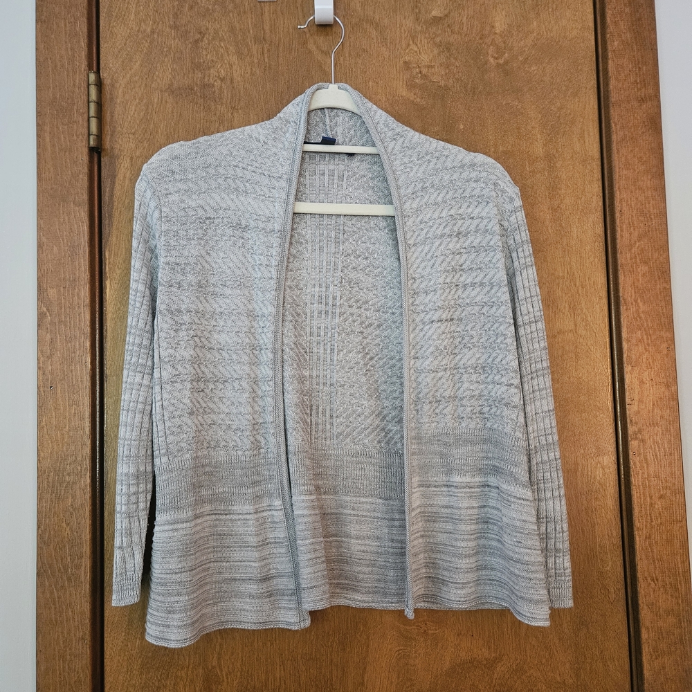 Apt. 9 Petite Light Gray Open-Front Cardigan